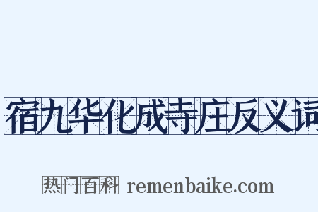 宿九华化成寺庄反义词是什么意思的图片